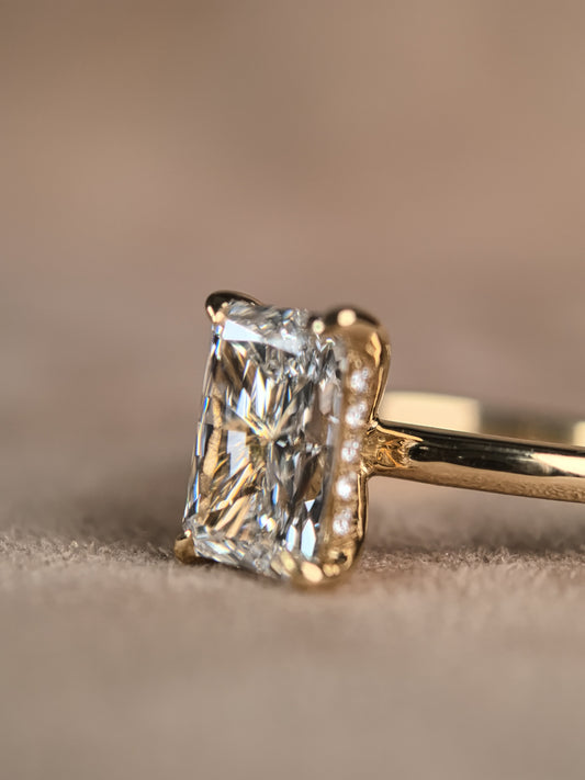 Juno Diamond Radiant Minimalist Hidden Halo Ring