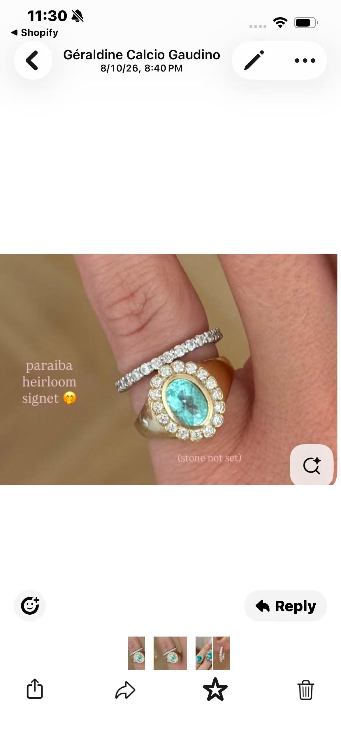 Juno Diamond A link for Geraldine to pay