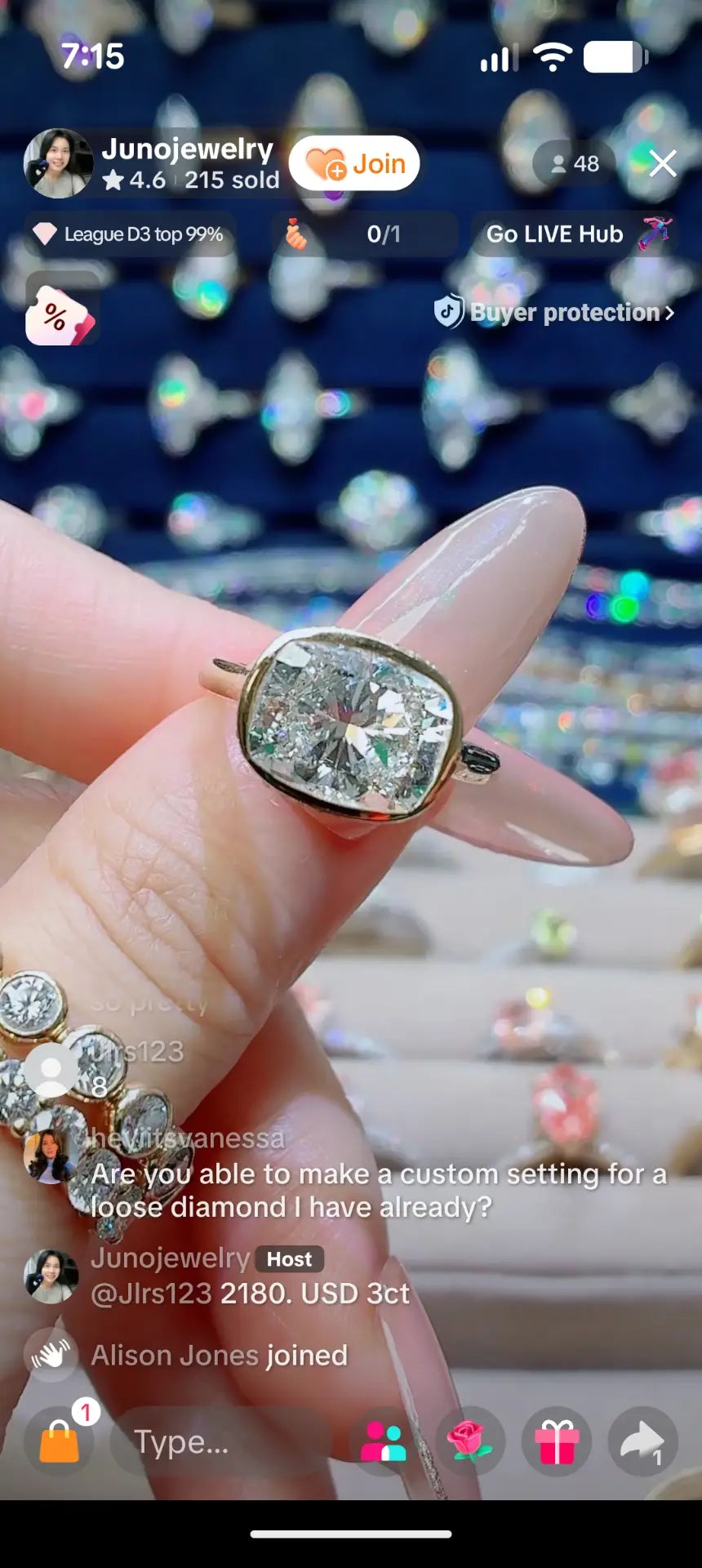 Juno Diamond A link for Jlrs123 to pay Custom Order