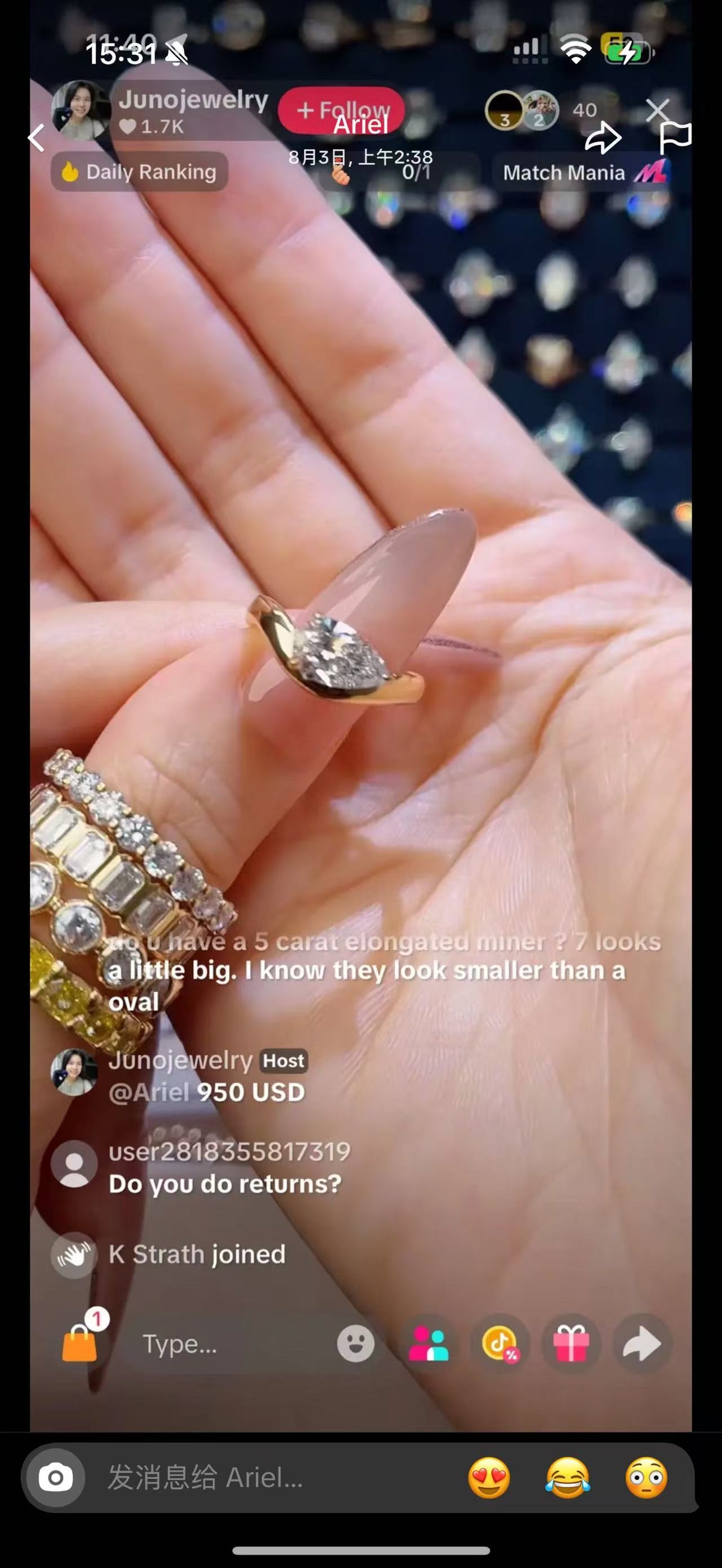 Juno Diamond A link for Ariel to pay