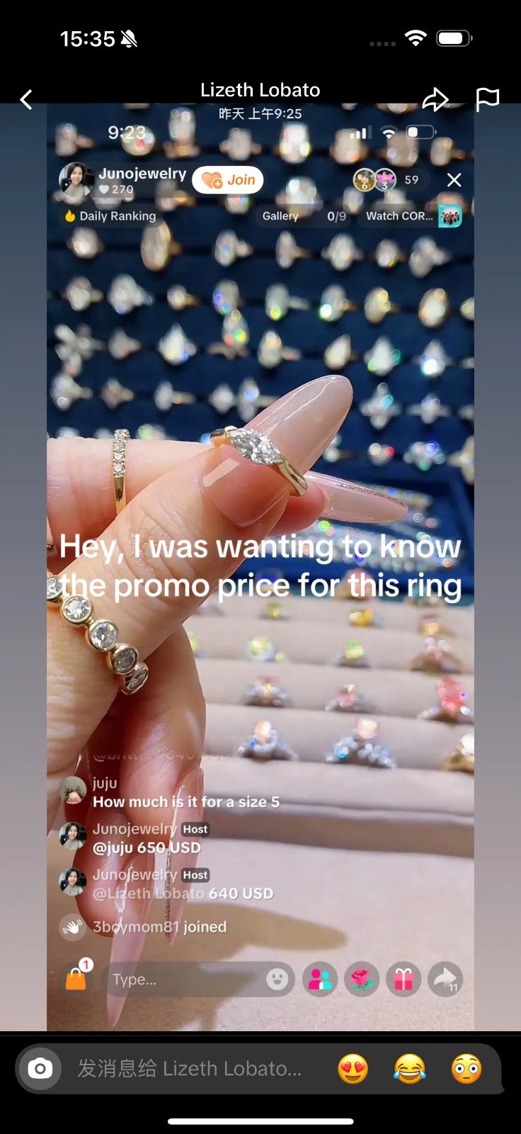 Juno Diamond A link for Lizeth to pay