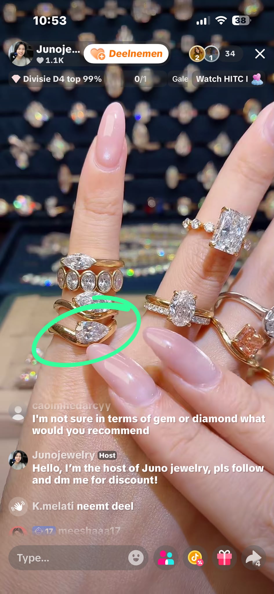 Juno Diamond A link for Melati to pay