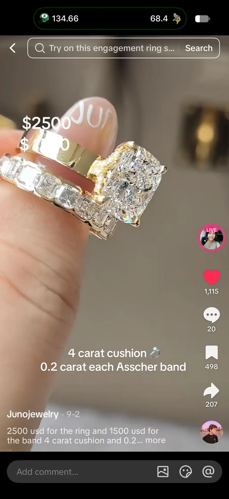 Juno Diamond A link for J Naha to pay Custom Order