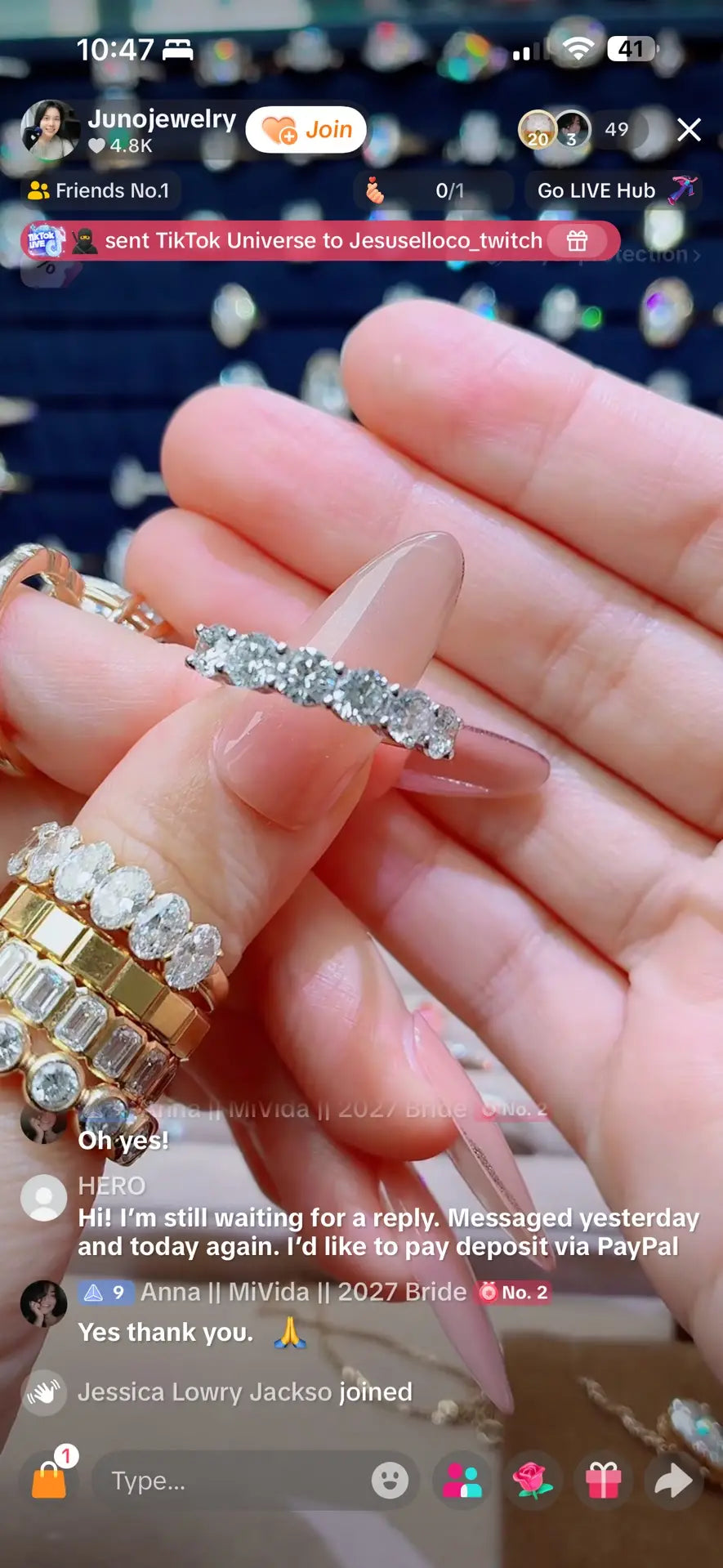 Juno Diamond A link for Anna || MiVida || 2027 Bride to pay Custom Order