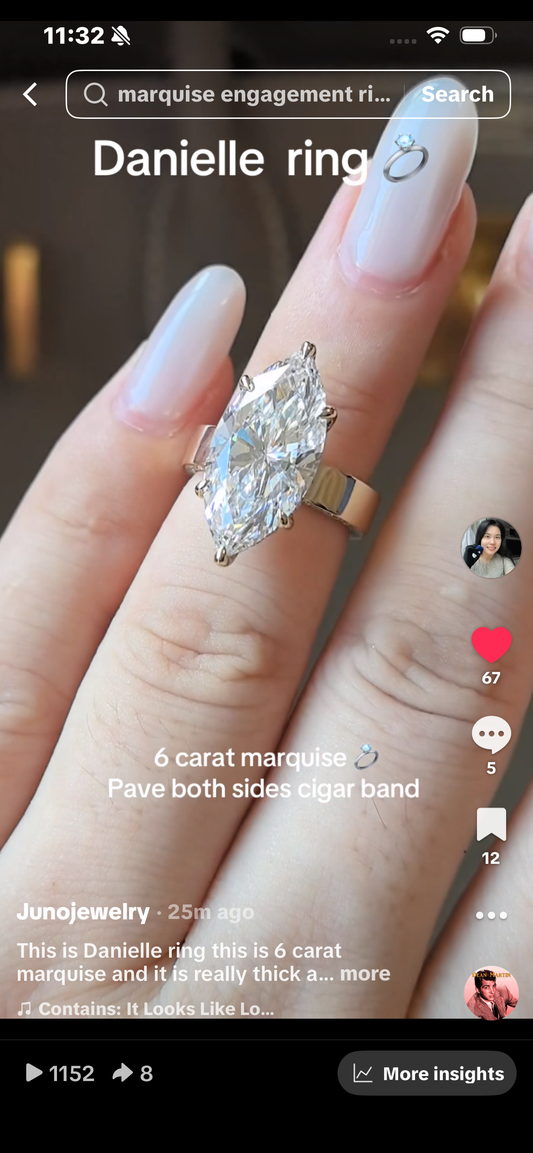 Juno Diamond The 6 carat marquise ring popular on TikTok