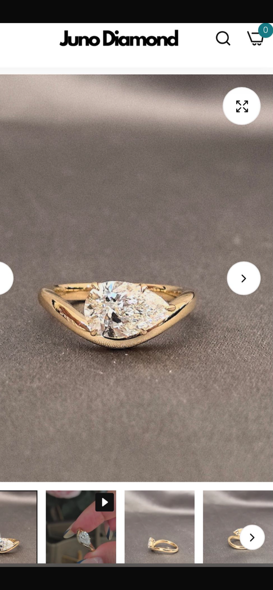 Juno Diamond A link to pay pear pinky ring