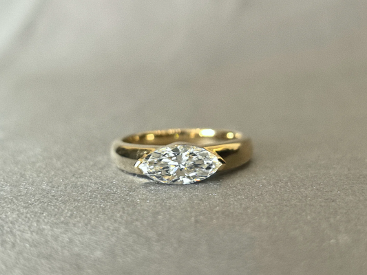 18k gold 1 carat marquise pinky ring deposit