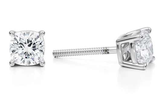 1 carat each square cushion ear studs deposit