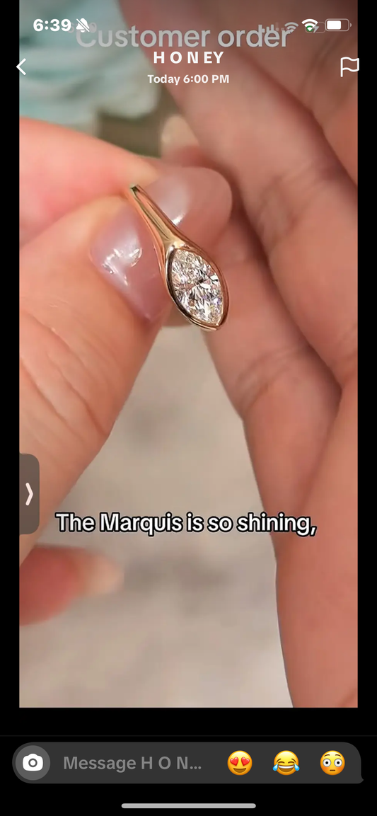 1 carat marquise 14k gold deposit