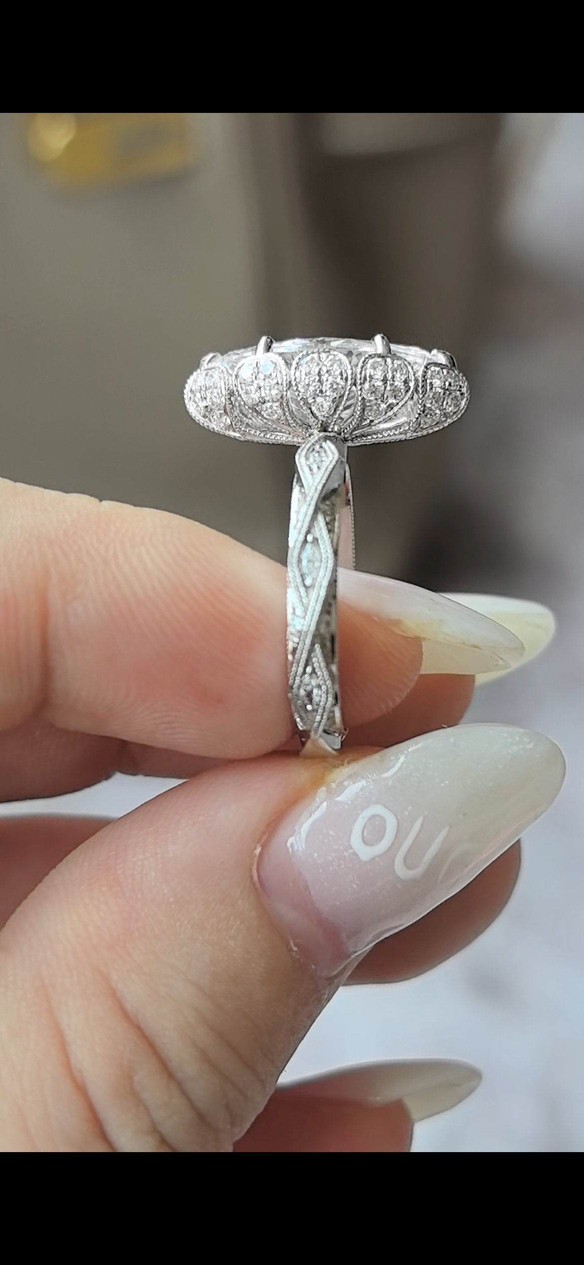 Juno Diamond 3 carat marquise vintage style ring