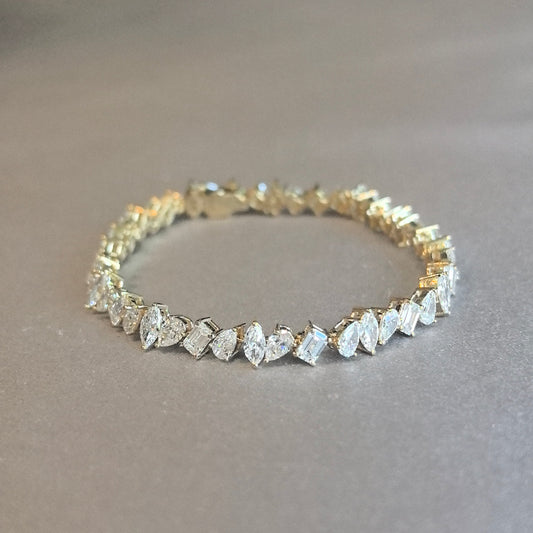 Tennis Bracelet with Mixed Fancy Cut Lab Diamonds