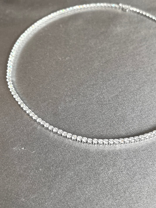 Tennis Necklace with Hidden Lock | Lab Grown Diamond Necklace