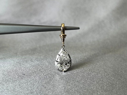 2ct 2.4g Pear Cut Lab Diamond Pendant | 6-Prong Setting | 18K Gold | Modern Elegance