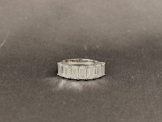 Emerald Diamond Half Eternity Band