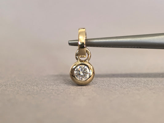 0.3ct Lab Diamond Bezel Pendant | Adorable & Timeless | 14K Gold Necklace