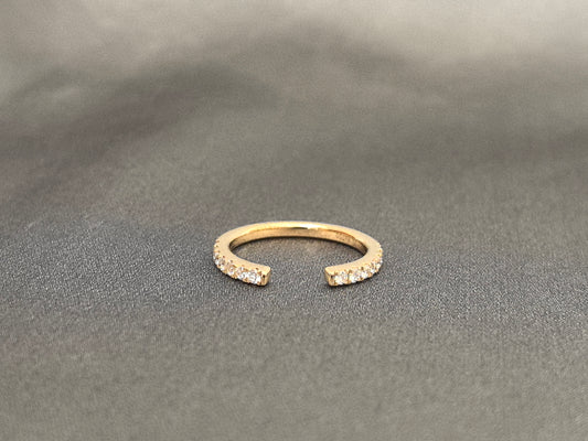 Open Band Half Eternity Ring | 14K Gold | Lab Grown Diamond