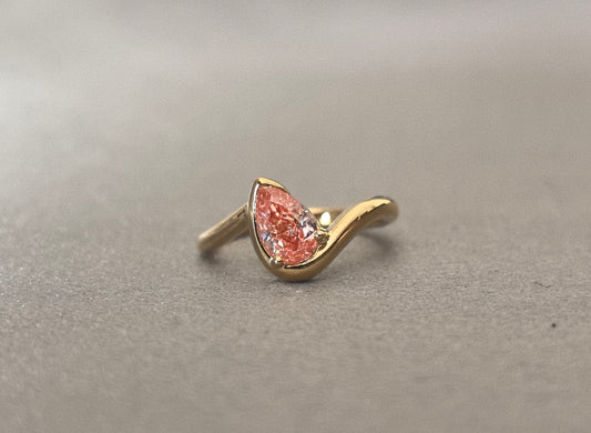 0.40ct Pink Pear Lab-Grown Diamond Pinky Ring