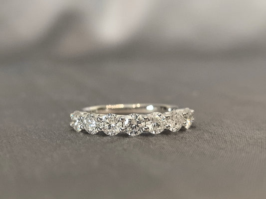 Round Diamond Half Eternity Band with Crisscross Design