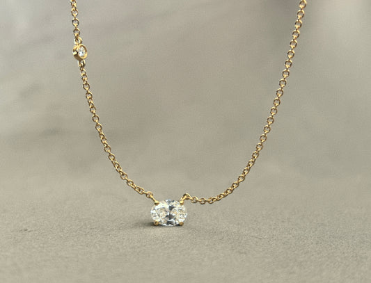 Oval Single Pendant | Minimalist Design | Lab-Grown Diamond