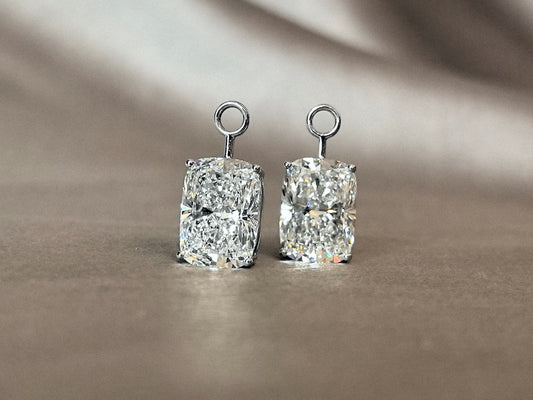 5-Carat Radiant Cut Earrings Pendant | Lab Diamond | Minimalist Design