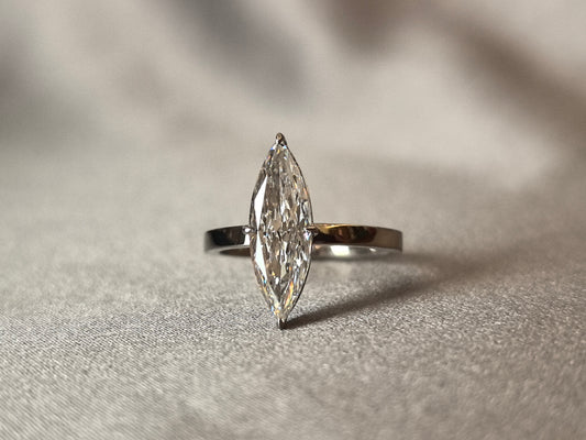 Extra-Long Proportion | Marquise-Cut Ring | Smooth Band | Low-Set Design | Lab-Grown Diamond