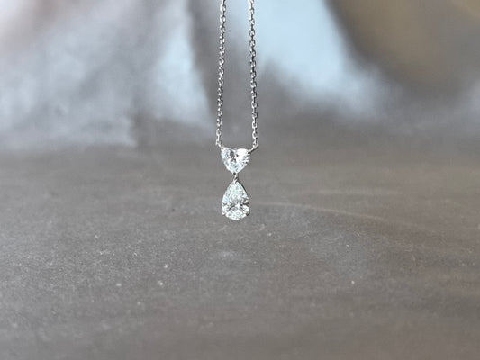 Pear-shaped and heart-shaped cut lab-grown diamond necklace