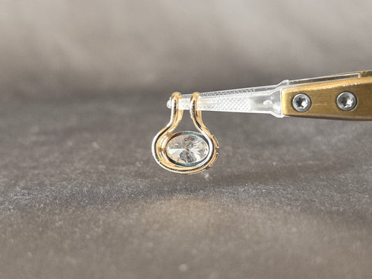 O-009|Oval Cut Gold Pendant | Minimalist Jewelry | Luxury Pendant | Anniversary Gift | Oval Cut Diamond