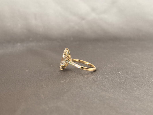 4 Carat Marquise Diamond Ring | 14K Yellow Gold Ring | Lab Grown Diamond Ring | Six Prong Setting | Openwork Basket Setting
