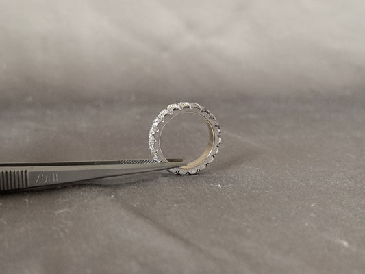 Round Diamond Eternity Band | 14K White Gold Ring | Lab Grown Diamond Ring | Full Eternity Band | Wide Band Ring | Substantial Band | Solid Band Design