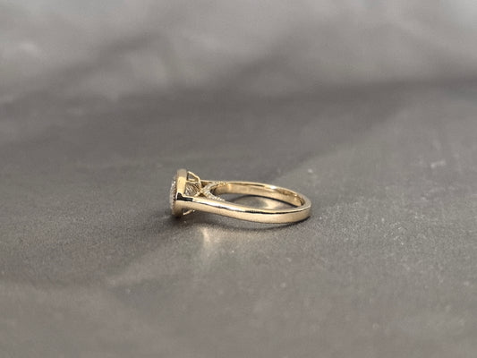 OV-049 | Oval Cut Diamond Ring | Milgrain Bezel Setting Ring | Minimalist Yellow Gold Engagement Ring Lab-Grown Diamond Solitaire Ring | Vintage Inspired Milgrain Ring,