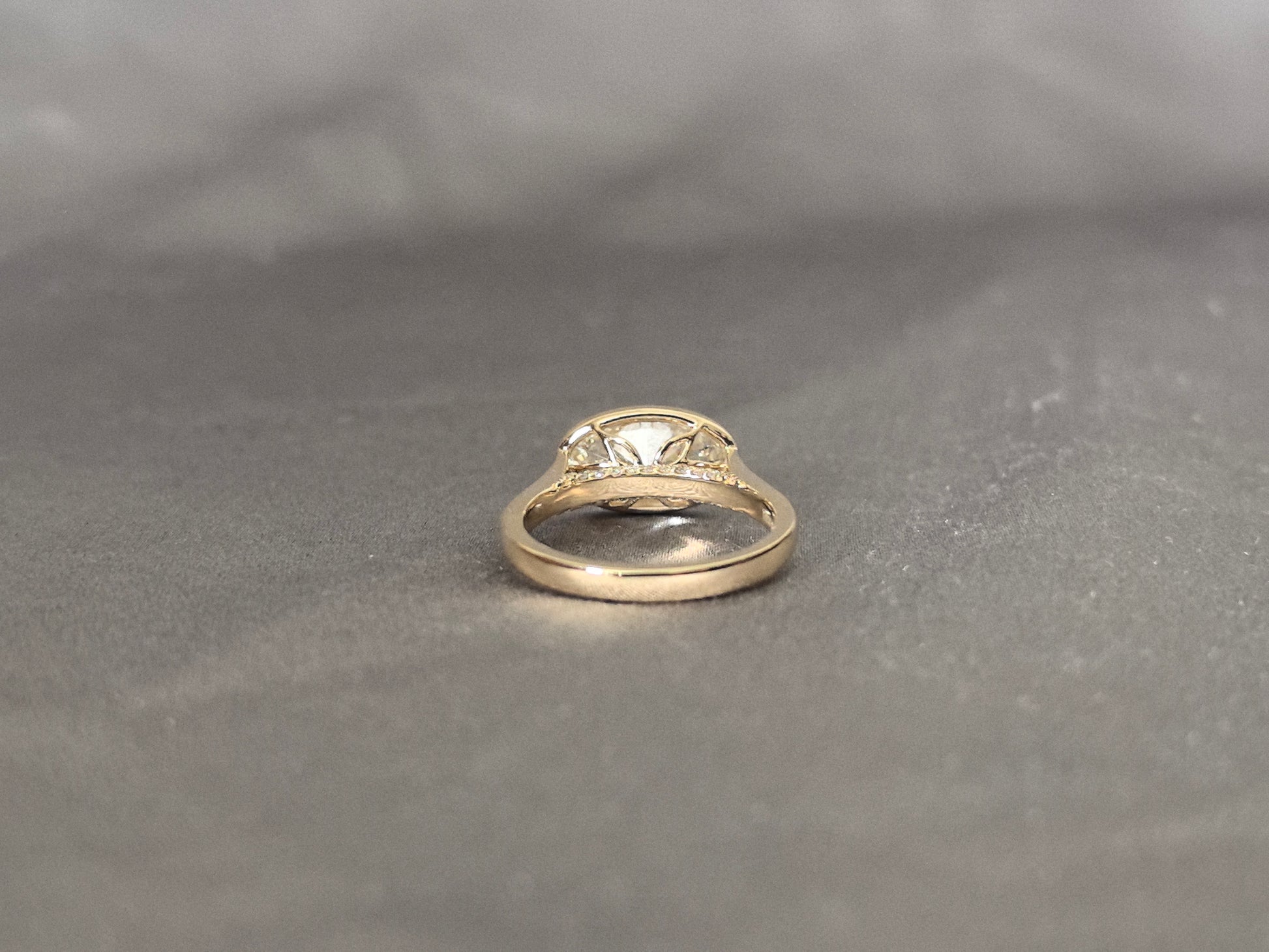 Juno Diamond OV-049 | Oval Cut Diamond Ring | Milgrain Bezel Setting Ring | Minimalist Yellow Gold Engagement Ring Lab-Grown Diamond Solitaire Ring | Vintage Inspired Milgrain Ring,