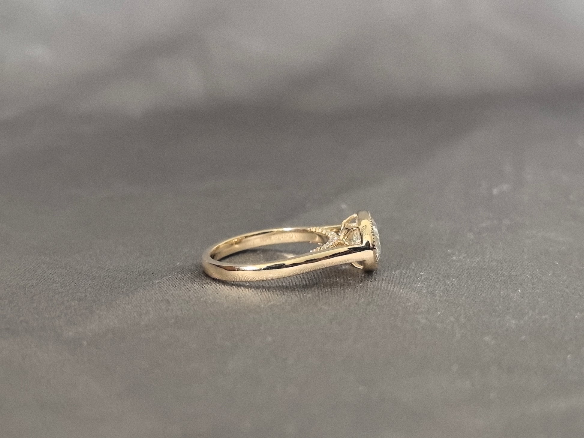 Juno Diamond OV-049 | Oval Cut Diamond Ring | Milgrain Bezel Setting Ring | Minimalist Yellow Gold Engagement Ring Lab-Grown Diamond Solitaire Ring | Vintage Inspired Milgrain Ring,