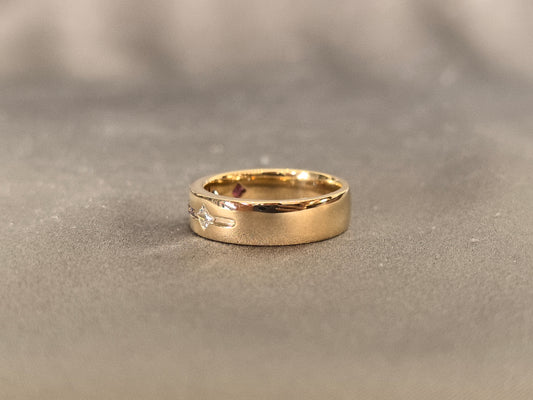 BM-001|Four-Stone Wide Band Ring | Princess Cut Lab Grown Diamond |Flush Set| Unisex Low-key Luxury Minimalist Promise