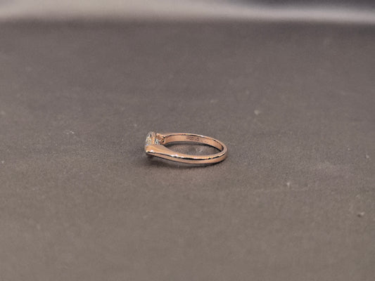 M212 | Horizontal Marquise Diamond Ring | Modern Solitaire | 1 Carat Lab Grown Diamond | 14k Rose Gold Plain Band