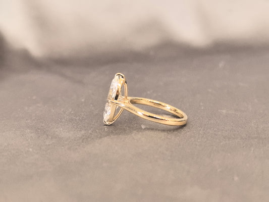 MA-015 | Marquise Diamond Ring | Round Shank | Minimalist Design