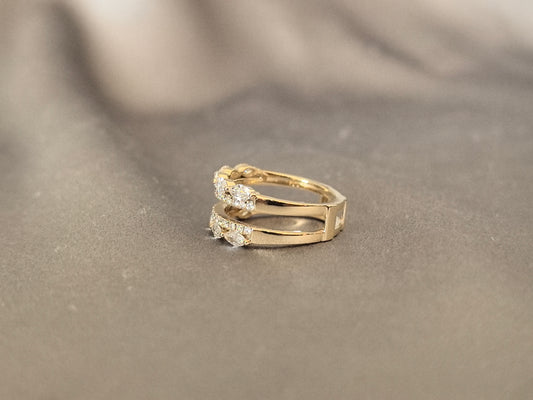 OV-041|Marquise and round lab diamond double band ring|Jacket Ring | Prong-set and pavé-set combination|Mixed-cut diamond|Double-row diamond fashion ring
