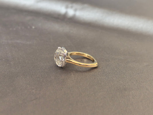 CU-004|Cushion-Cut Lab Diamond Solitaire Ring | Prong Setting | Modern Minimalist Design