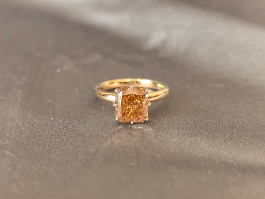 RD-005 | Fancy Brown Diamond Radiant-Cut Solitaire Ring | Prong-Set | Elegant Non-Traditional Engagement Ring