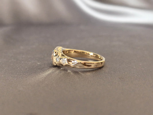 OV-058 | Oval-Cut Fancy Pink Diamond Bezel-Set Signet Ring | Starburst Accents |Versatile Layerable Statement Ring