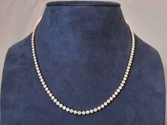 N-007 | Lab-Grown Diamond Tennis Necklace | Adjustable Lariat Clasp |Secure Bezel-Set