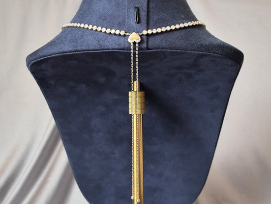 N-007 | Lab-Grown Diamond Tennis Necklace | Adjustable Lariat Clasp |Secure Bezel-Set
