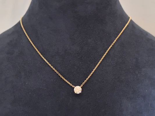 N-008 | Lab-Grown Diamond Solitaire Pendant Necklace | Prong-Set Round Diamond | Refined Timeless Style