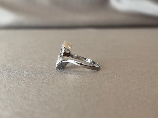 MA-013 | Marquise-Cut Lab-Grown Diamond Bypass Solitaire Ring | Half Bezel Set | Modern Bypass Solitaire Engagement Ring