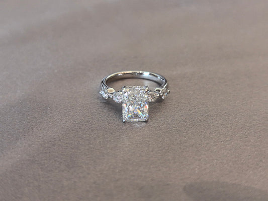 RD-003 | Radiant-Cut Diamond Split Shank Ring | Prong-Set | Hypoallergenic Fine Jewelry | Comfort-Fit Design for All-Day Wear