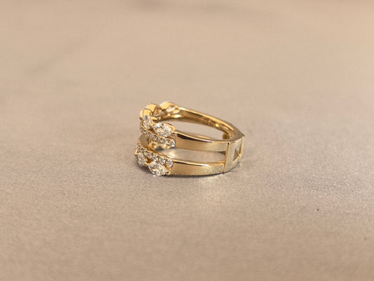 Juno Diamond MX-021 | Marquise And Round Lab-Grown Diamond Mixed-Shape Eternity Ring With Pavé Band In Yellow Gold Ring