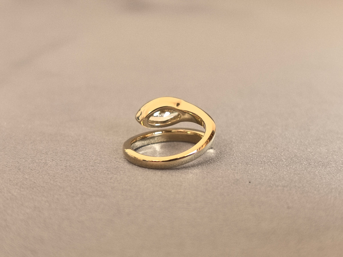 Juno Diamond MA-081 | 1 Carat Marquise-Cut Lab-Grown Diamond Wrap-Around Bezel Ring Ring