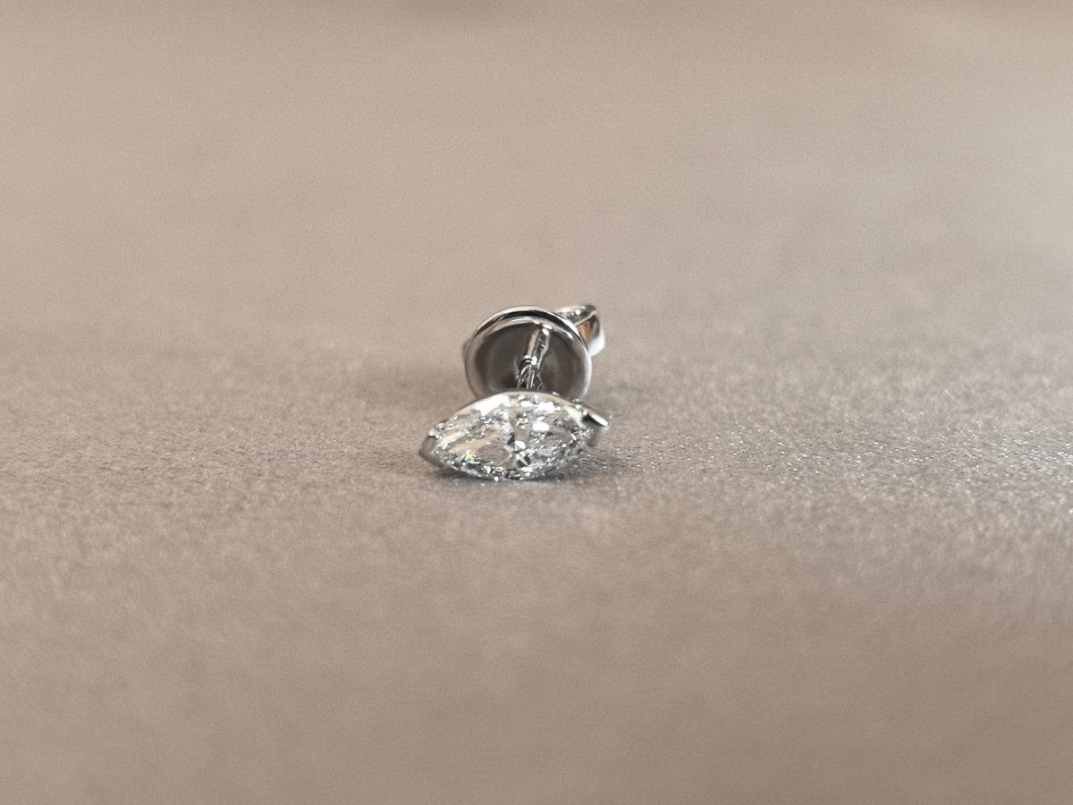 Juno Diamond E-051 | 1 Carat Total Weight Marquise-Cut Lab-Grown Diamond V-Prong Stud Earrings Earrings