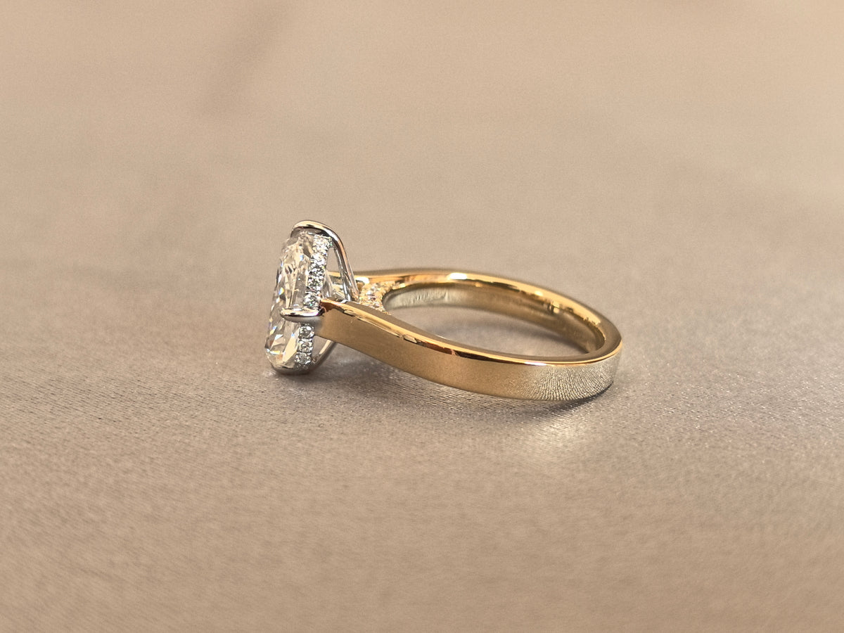Juno Diamond CU-027 | 3 Carat Cushion-Cut Lab-Grown Diamond Wide Band Solitaire Ring Ring
