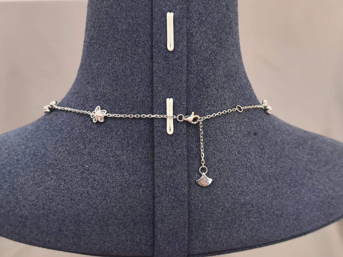 Juno Diamond N-043 | Round And Marquise Lab-Grown Diamond Floral-Cluster Station Necklace Necklace