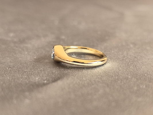 Juno Diamond PE-050 | Deep Gray Pear-Cut Lab-Grown Diamond Sculptural Wave Ring Ring